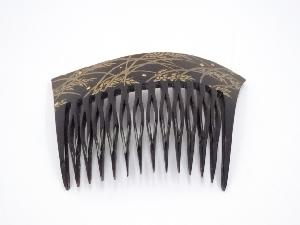 清明蒔絵　本鼈甲ススキ金蒔絵　櫛　化粧箱　□z